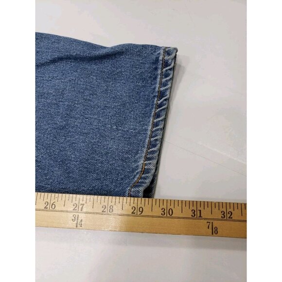 Levis 505 Mens Jeans Straight Leg Regular Fit Med Wash Denim Distressed 36x30 - Picture 7 of 7